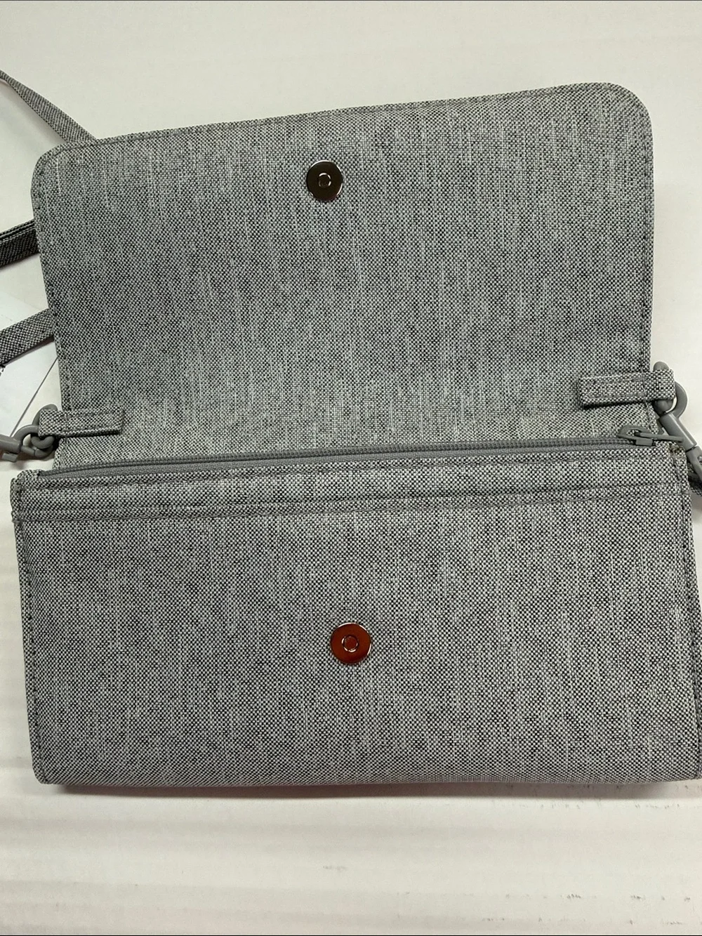 Vera Bradley Crossbody Wallet Medium Heather Gray Lighten Up NWT